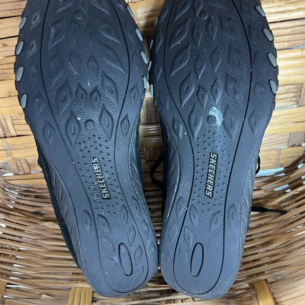 Skechers Leather Relaxed Fit Memory Foam Air Cooled‎ Black Women's Shoe Size 10